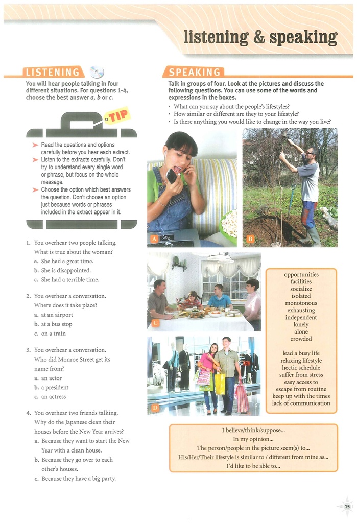 1B Listening and Speaking