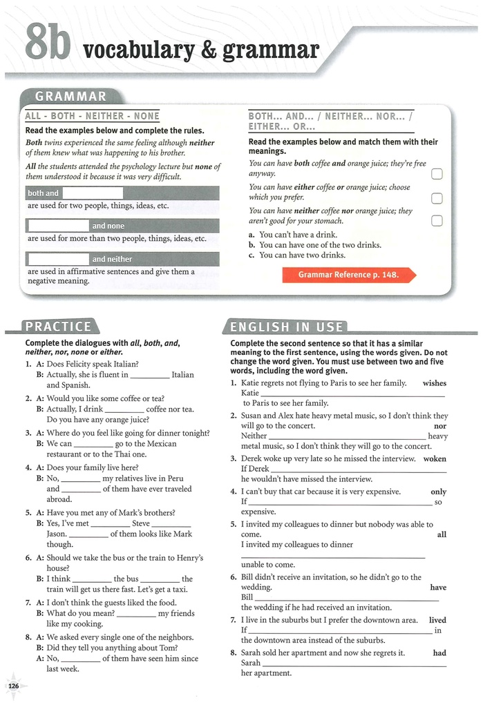 8b Vocabulary and Grammar