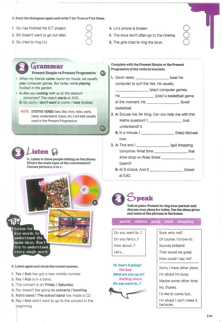 Grammar , Listen and Speak