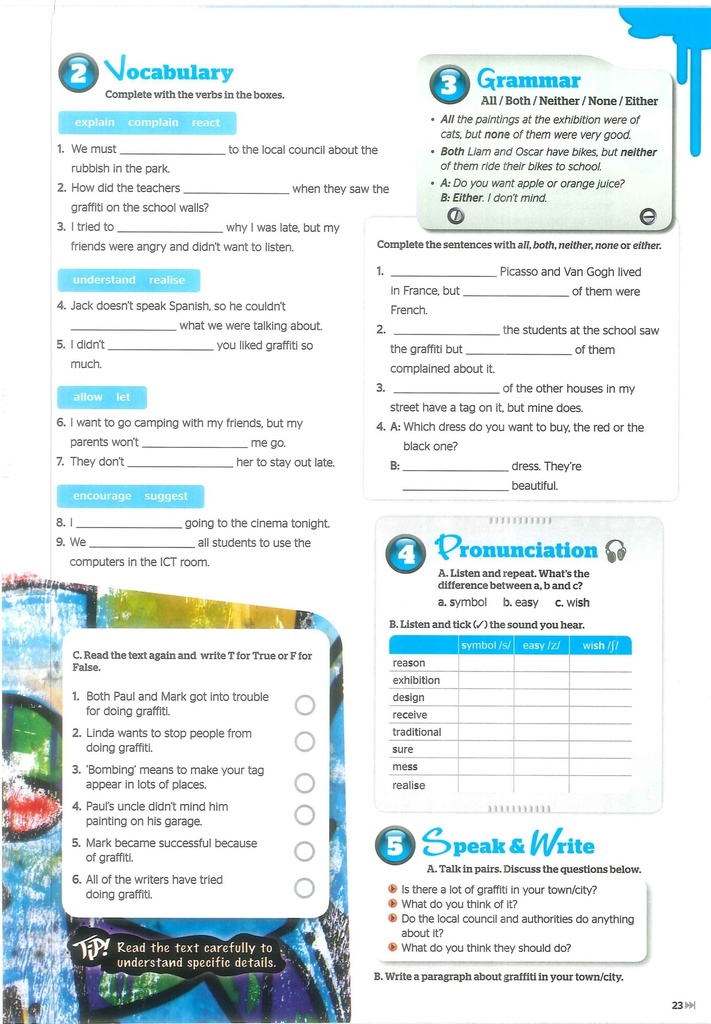 Vocabulary , Grammar und Pronunciation