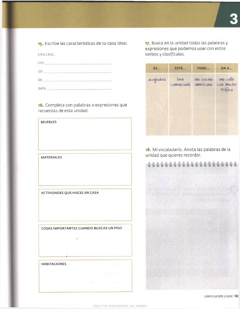 149 Escribe las caracteríticas de tu casa ideal,