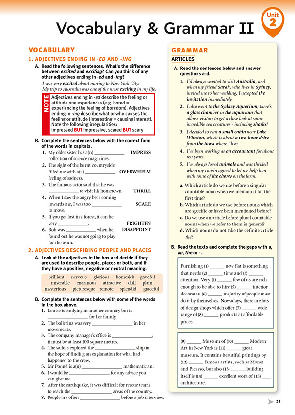 Vocabulary & Grammar II (page 23)