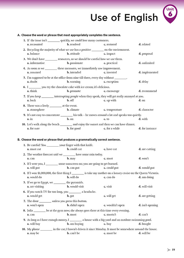 Use of English (page 77)