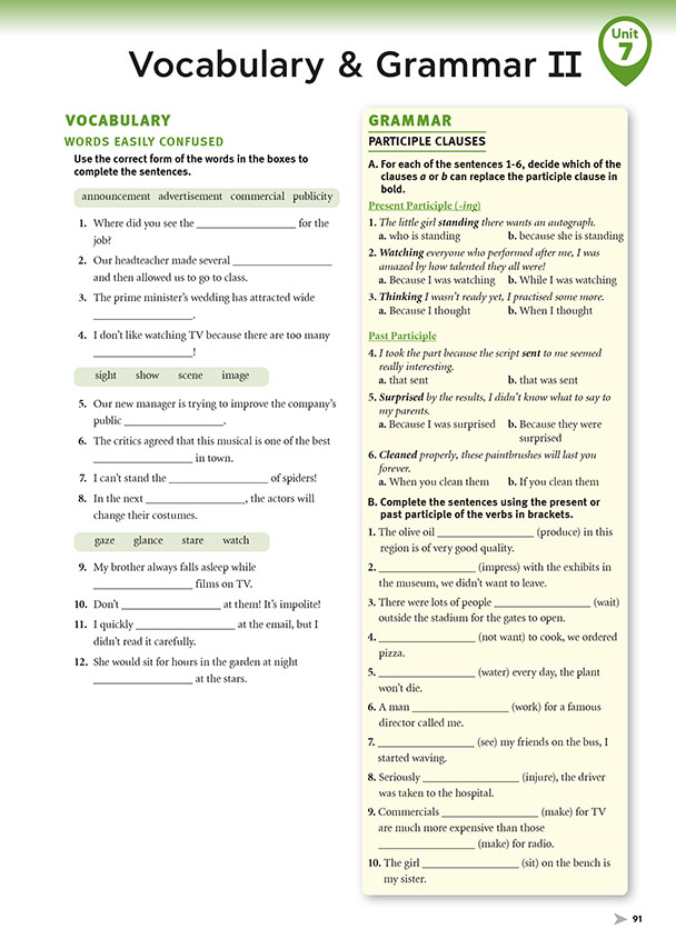 Vocabulary & Grammar II (page 91)
