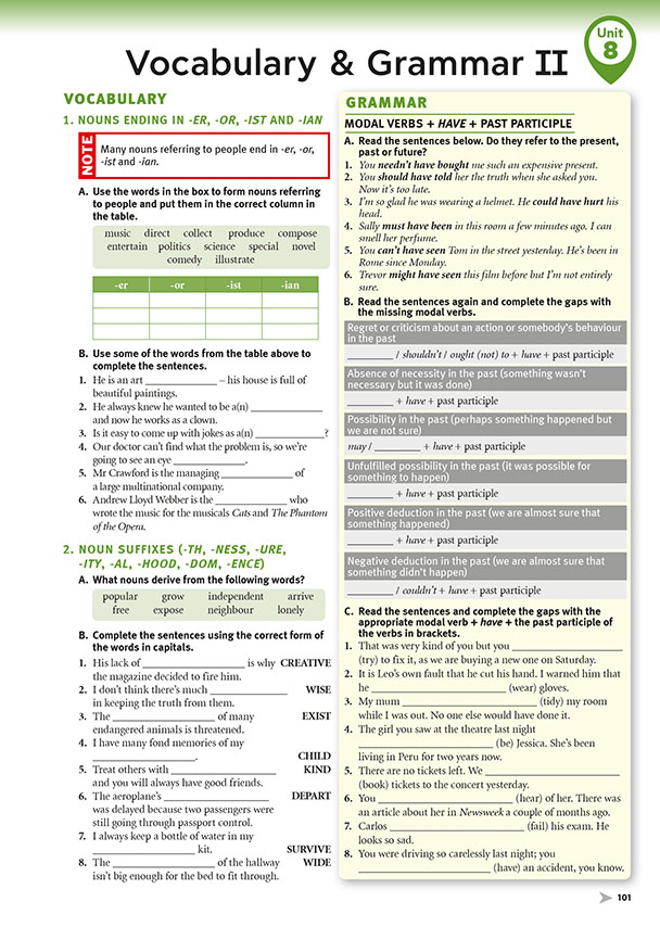 Vocabulary & Grammar II (page 101)