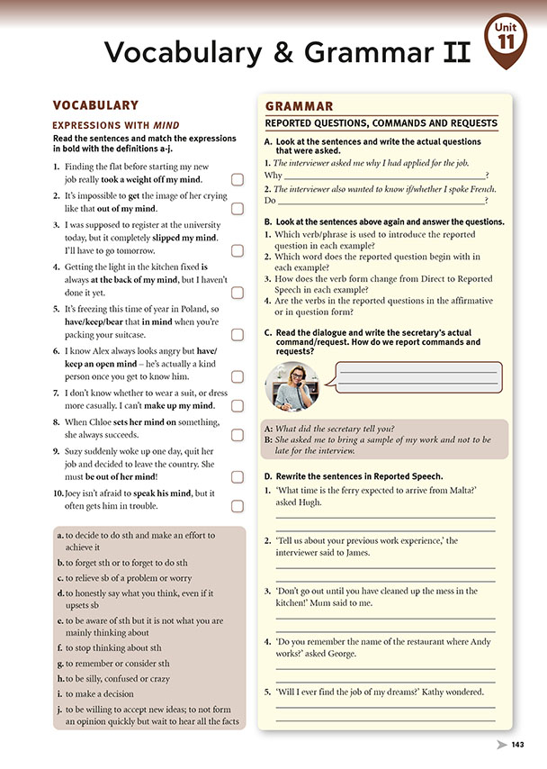 Vocabulary & Grammar II (page 143)