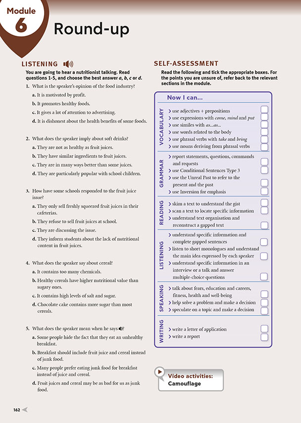 Modul 6 / Round-up / LISTENING  (page 162)