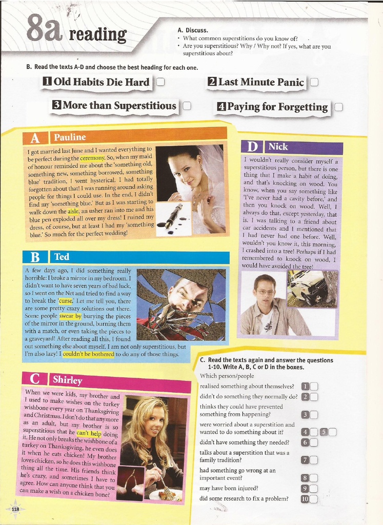 8a Reading (page 118)