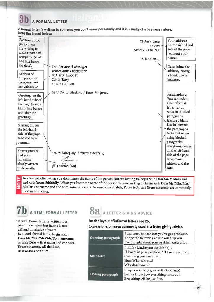 3B A FORMAL LETTER (page 151)