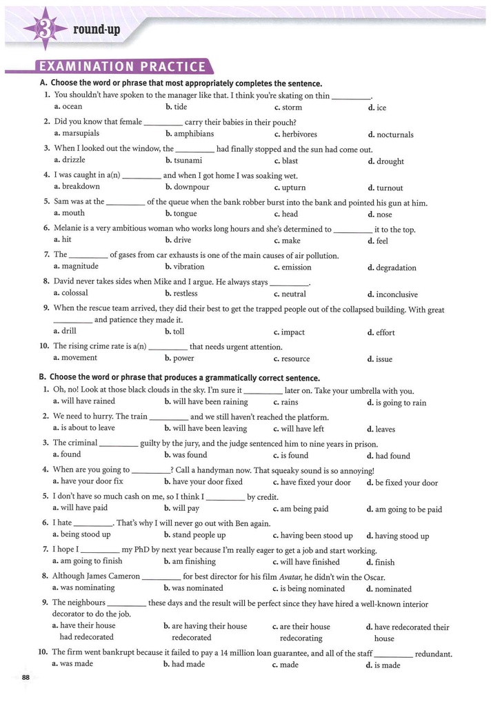 3 Round-up / EXAMINATIONPRACTICE