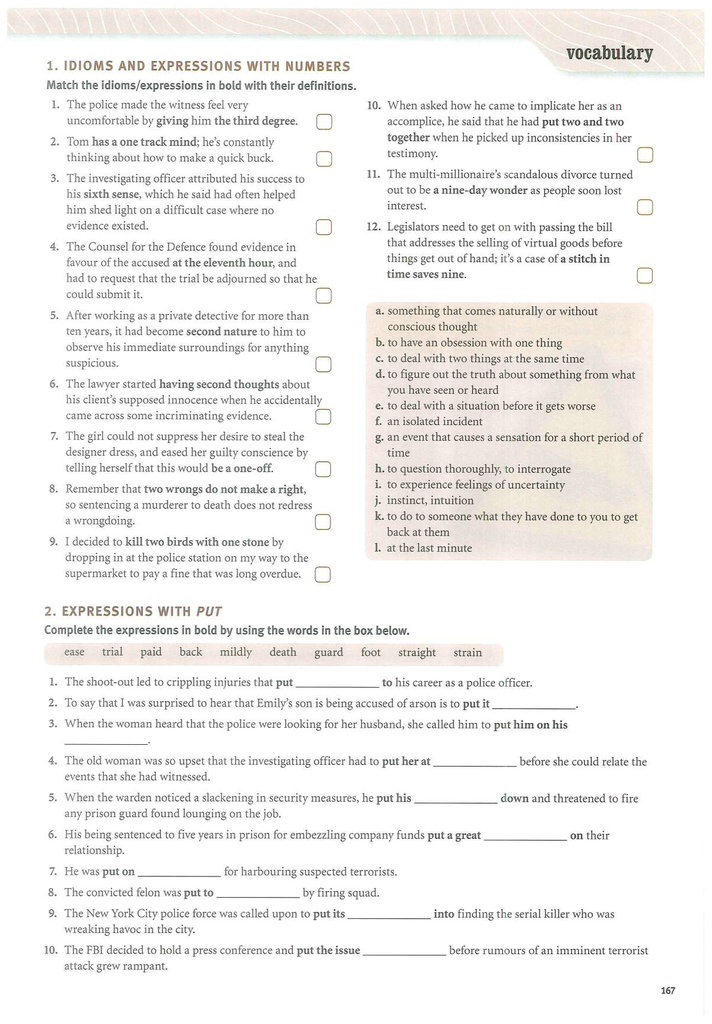 1. IDIOMS AND EXPRESSIONS WITH NUMBERS
