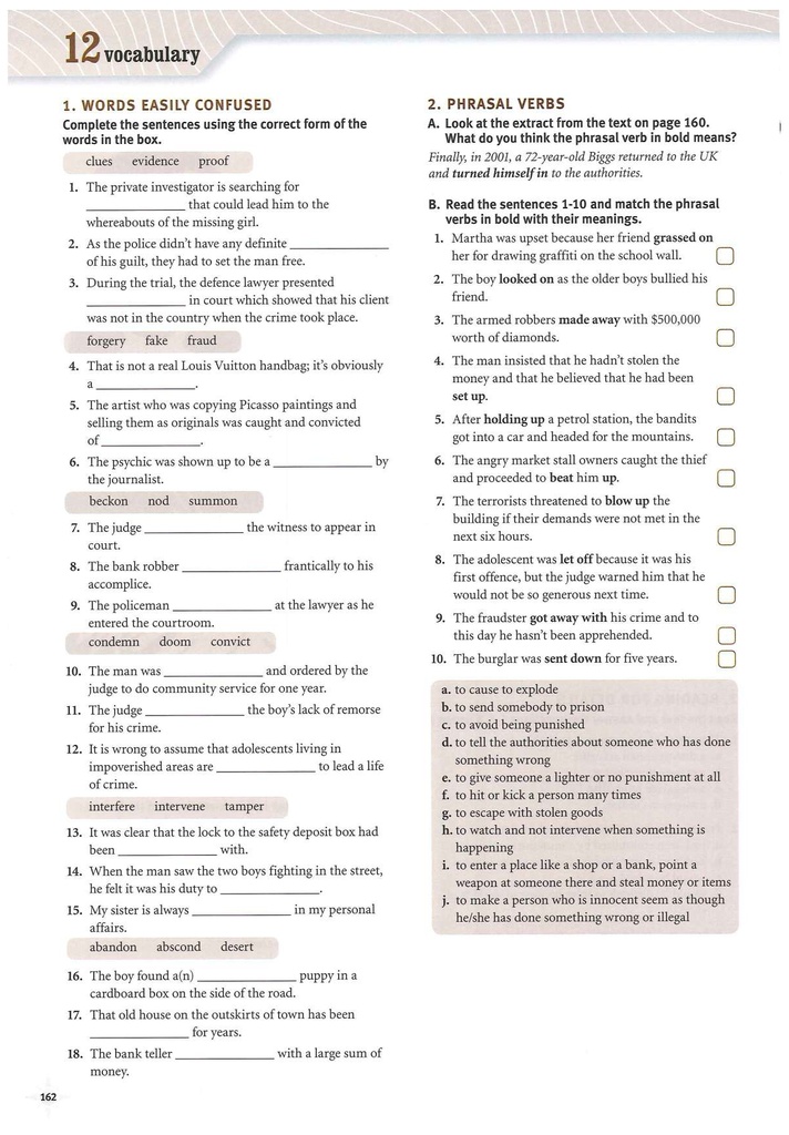 12 Vocabulary (page 162)