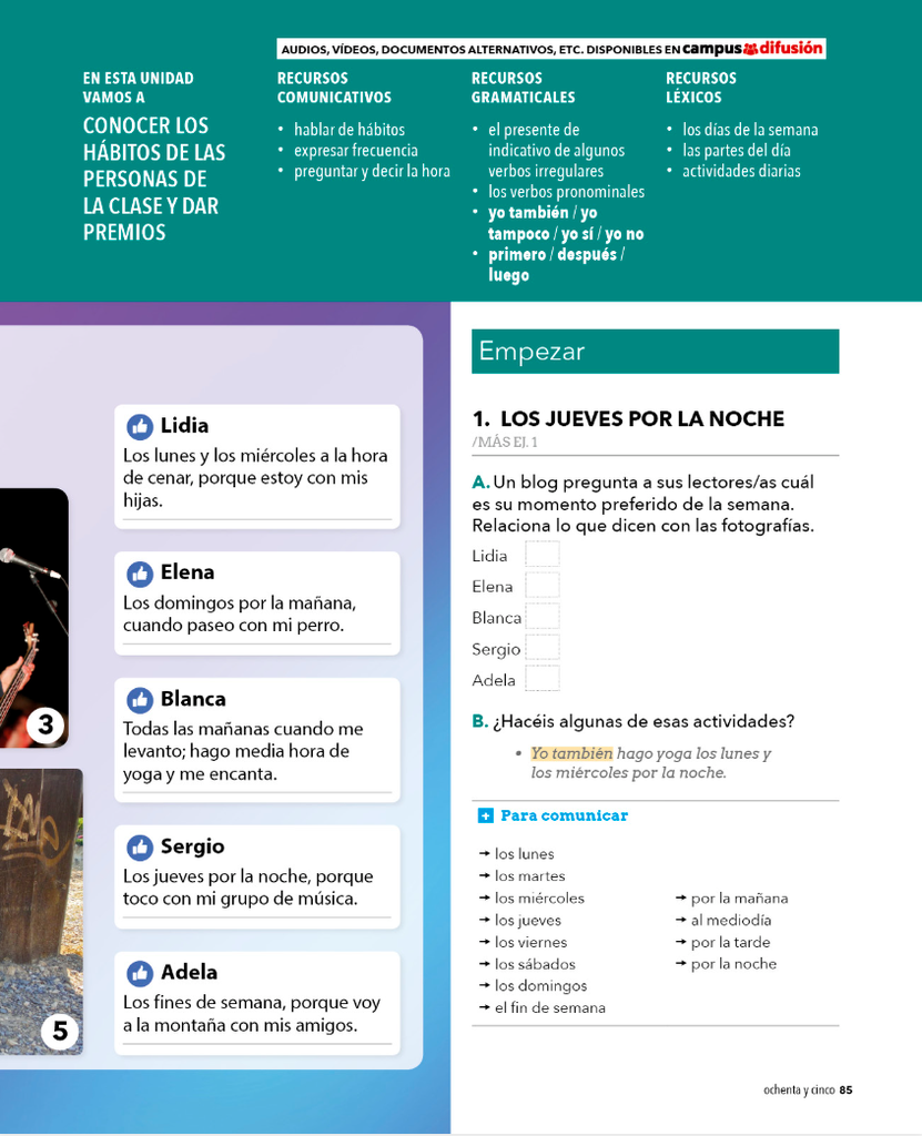 1. LOS JUEVES POR LA NOCHE (página 85)