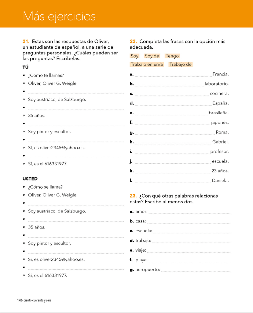 Más ejercicios (página 146)