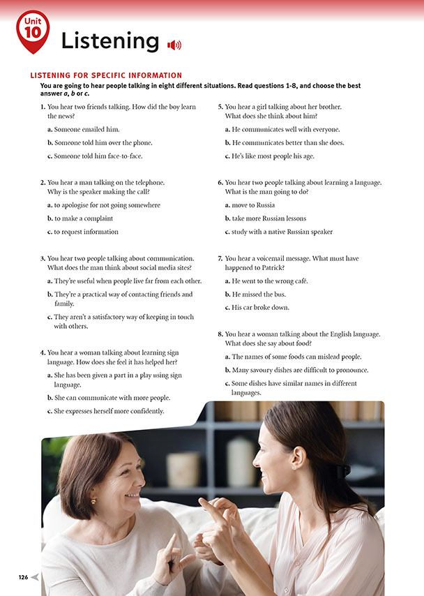 ISTENING FOR SPECIFIC INFORMATION (page 126)